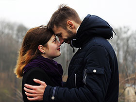 Young couple looking excited for the future